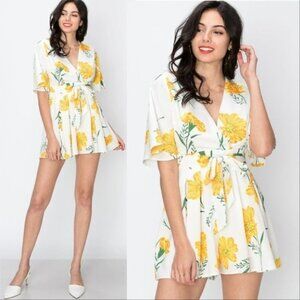 WALKIN' on Sunshine Floral Romper - Yellow